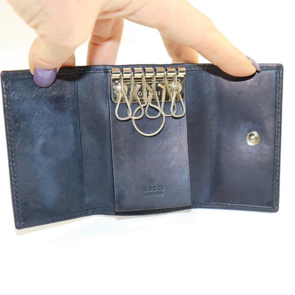 Gucci Guccissima 6-Ring Key Holder Restored & Dyed Black - Picture 5 of 6